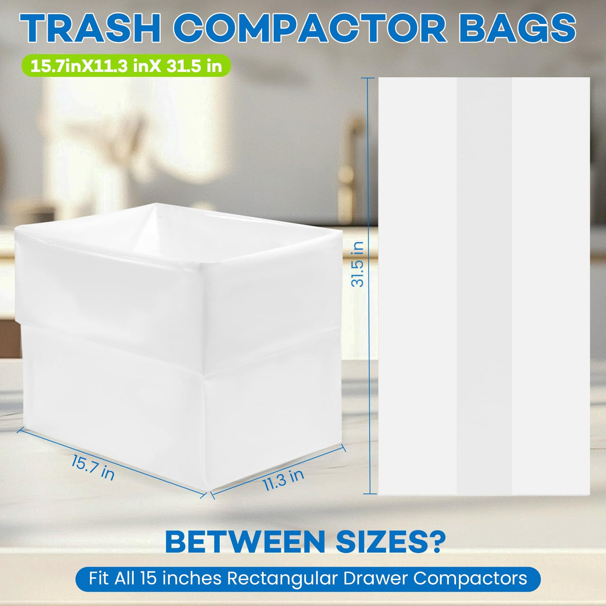 80-pack 2.6 mils White Trash Compactor Bags with Twist Ties G306897