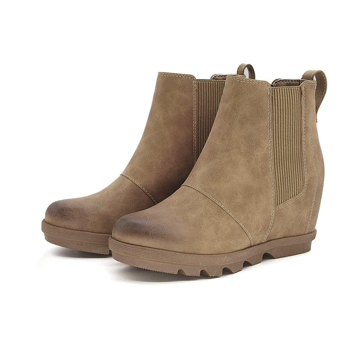 Women's Hidden Heel Chelsea Ankle Wedge Boots Q5733