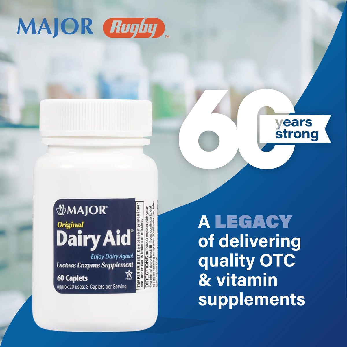 Lactase Enzyme Supplement 60 Caplets 2 Pack Q83706