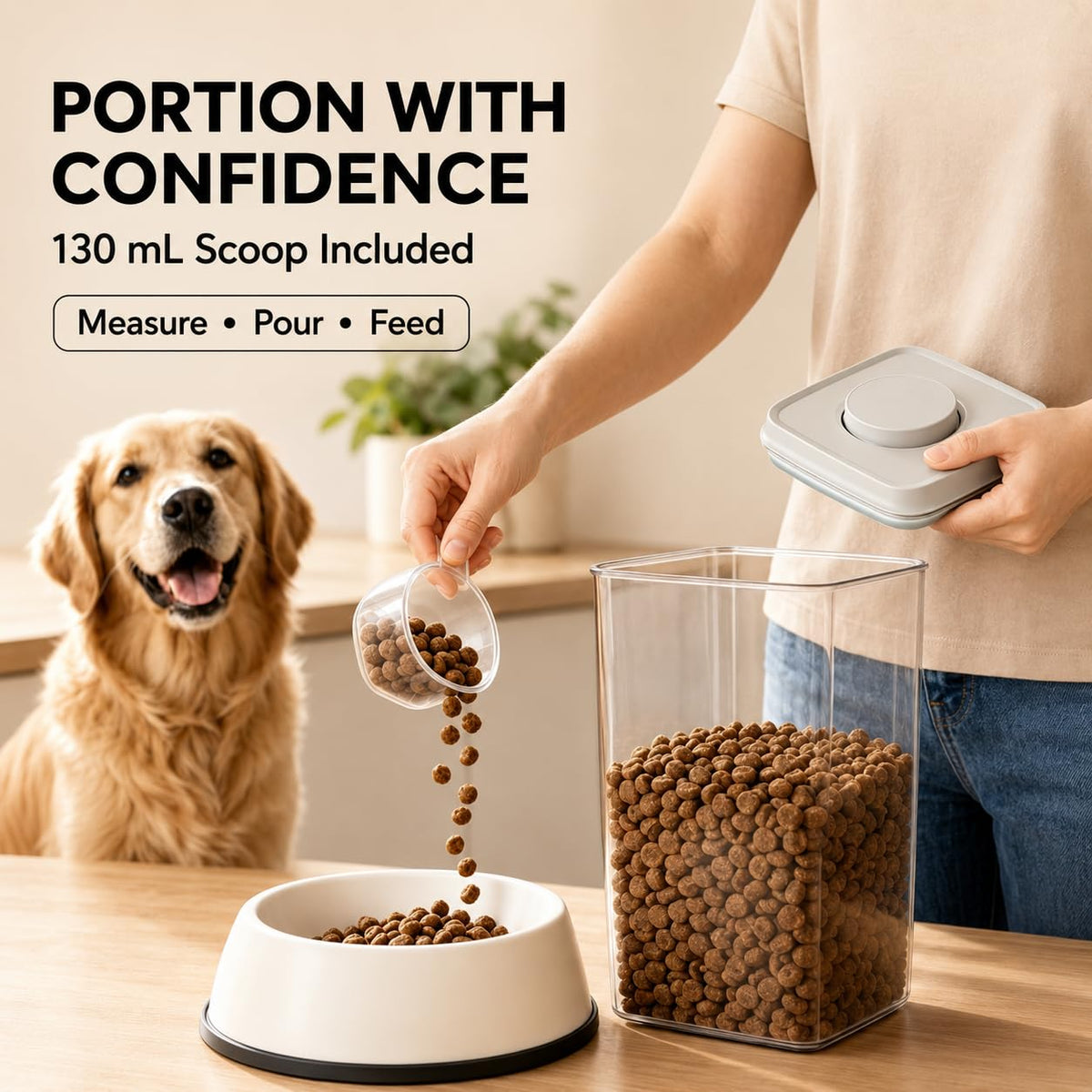 Airtight Dog Food Storage Container with Scoop Z93143