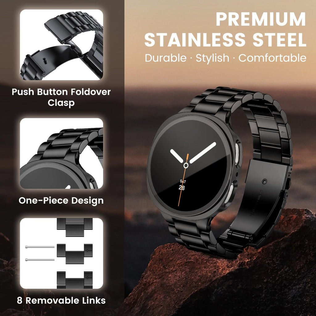 Stainless Steel Band and Case for Samsung Galaxy Watch 8 9 44mm 40mm Q792109