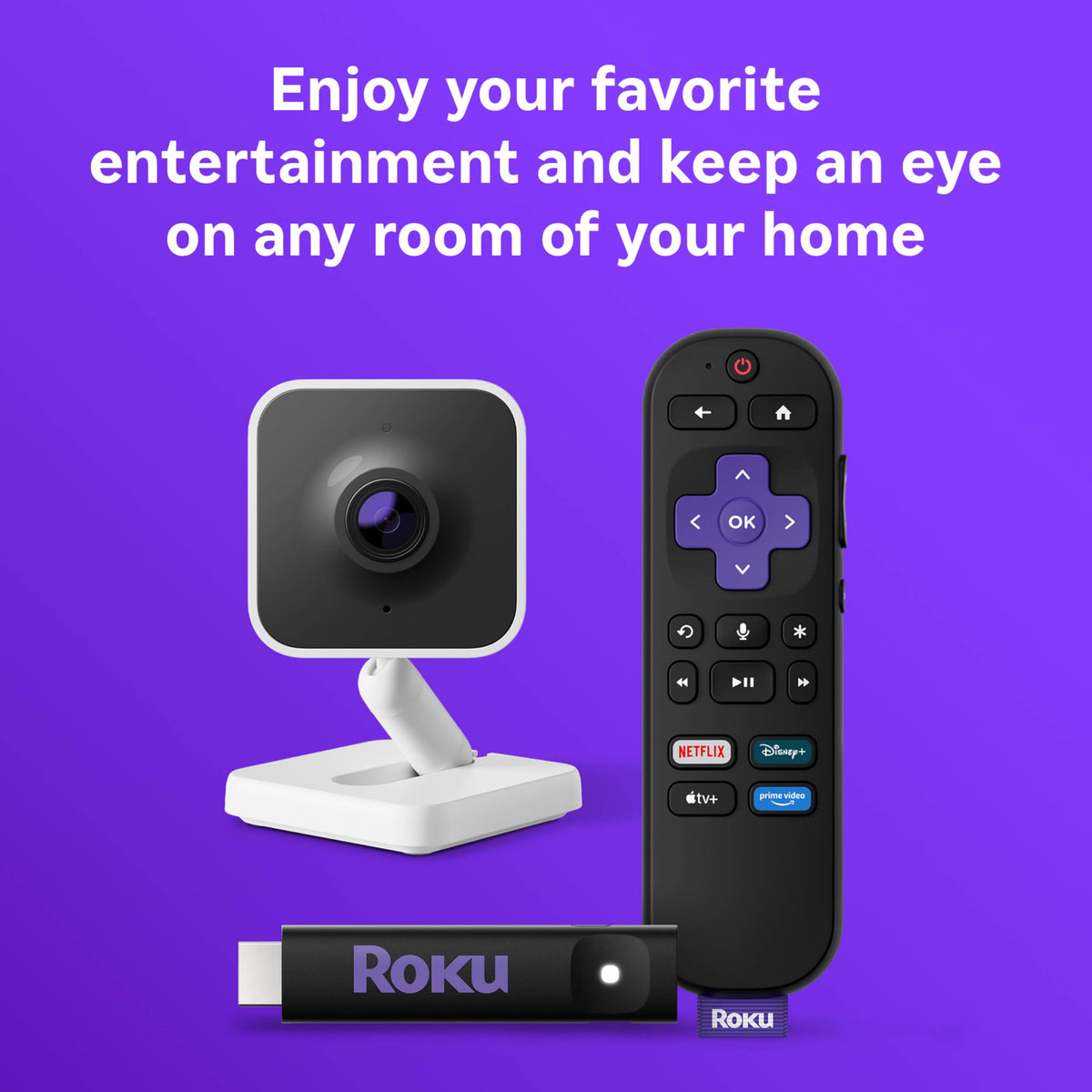 HD Streaming Device with Voice Remote & 1080p HD Security Camera with Night Vision R498
