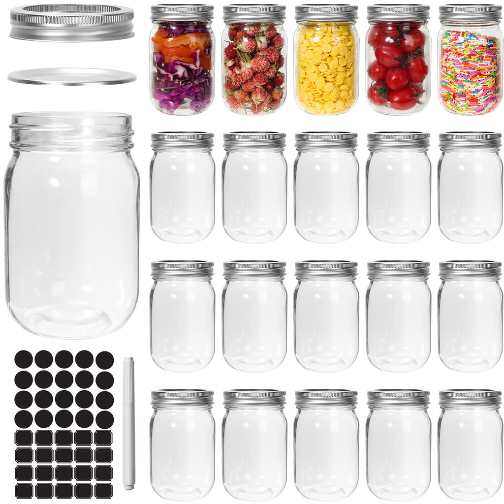 12 oz 20 Pack Glass Mason Jars with Airtight Lids G25121