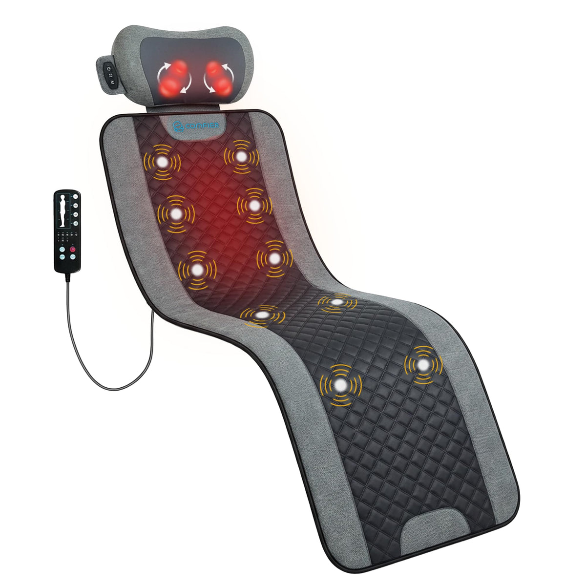 Full Body Vibration Massage Mat with Shiatsu Neck Pillow H364046