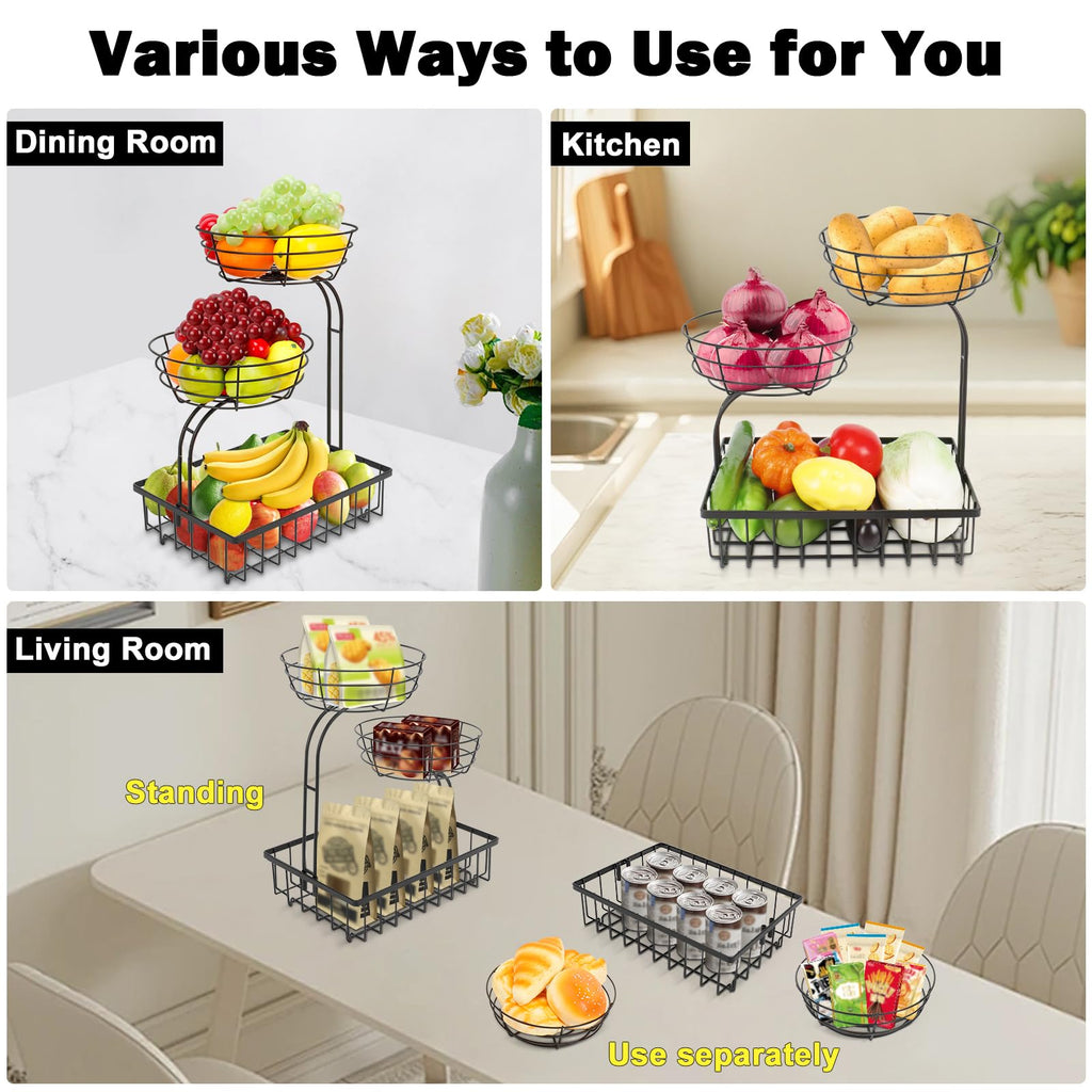 3 Tier Metal Fruit Vegetable Basket C7972