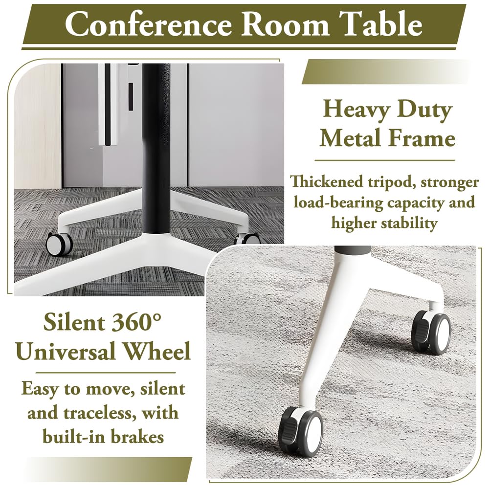 Foldable Mobile Seminar Table with Locking Casters, 8 Pack E995