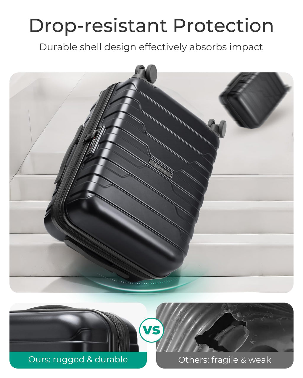 Expandable Spinner Carry-On Luggage 20" Black I91675