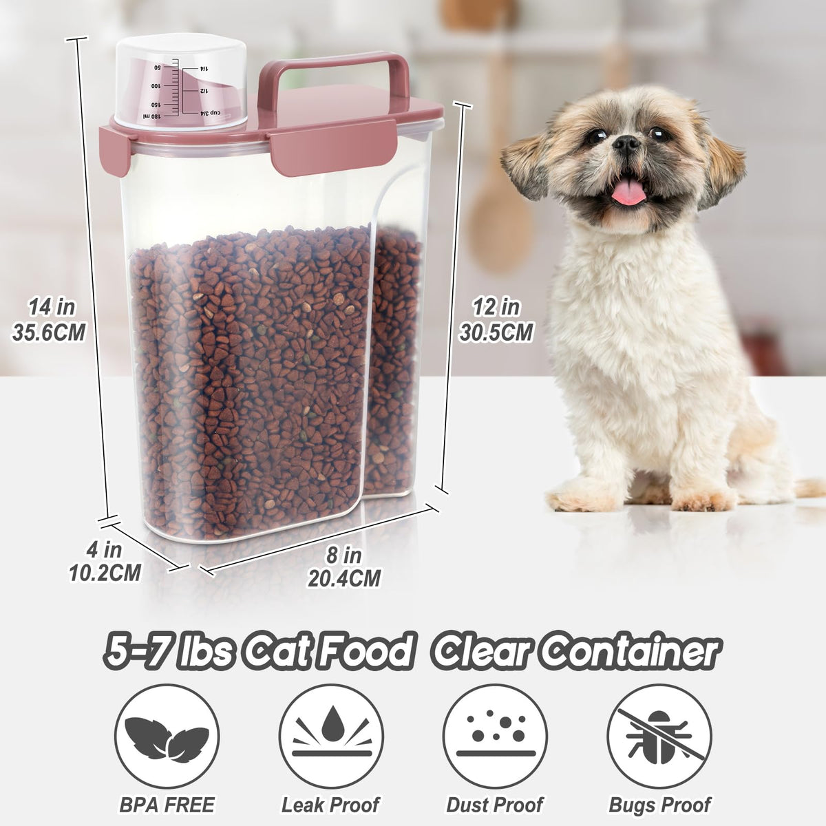 5Lbs/6Qt Airtight Pet Storage Container 2pack T4647