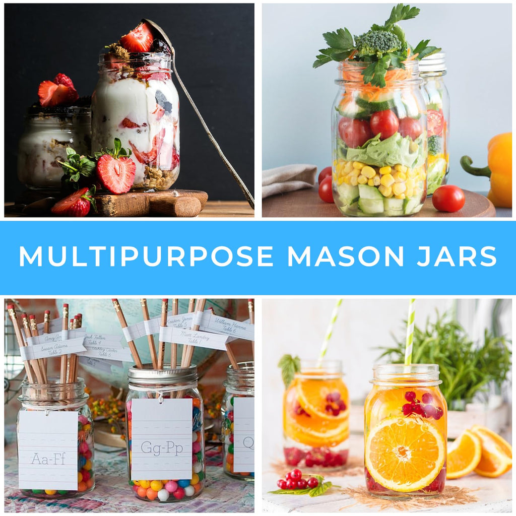 12 oz 20 Pack Glass Mason Jars with Airtight Lids G25121