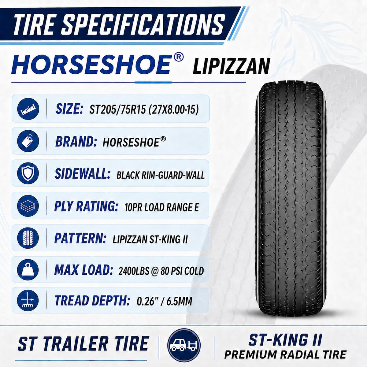 ST205/75R15 10-Ply Trailer Tires E35999