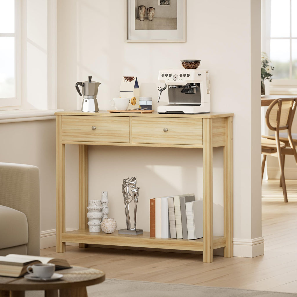 2 Drawer Oak Console Table L95254