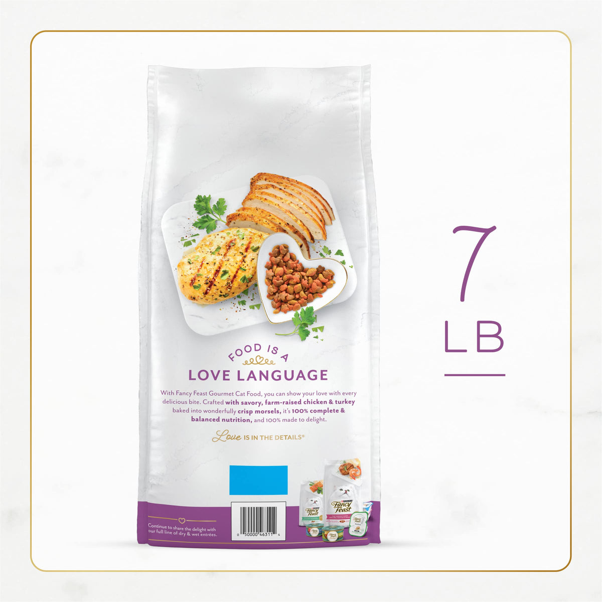 Dry Cat Food with Chicken and Turkey 7 lb Bag Pack of 2 D5159