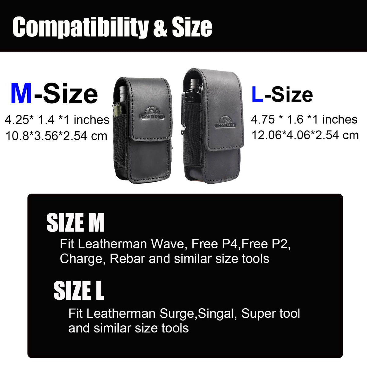 Leather Multitool Sheath with Belt Clip and Magnetic Closure W177626