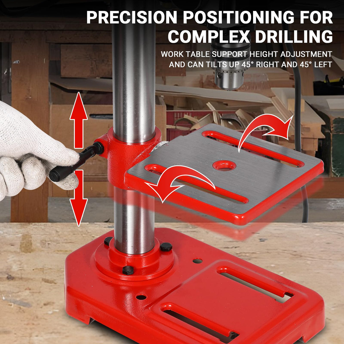 8" Benchtop Drill Press with 5 Adjustable Speeds A3123