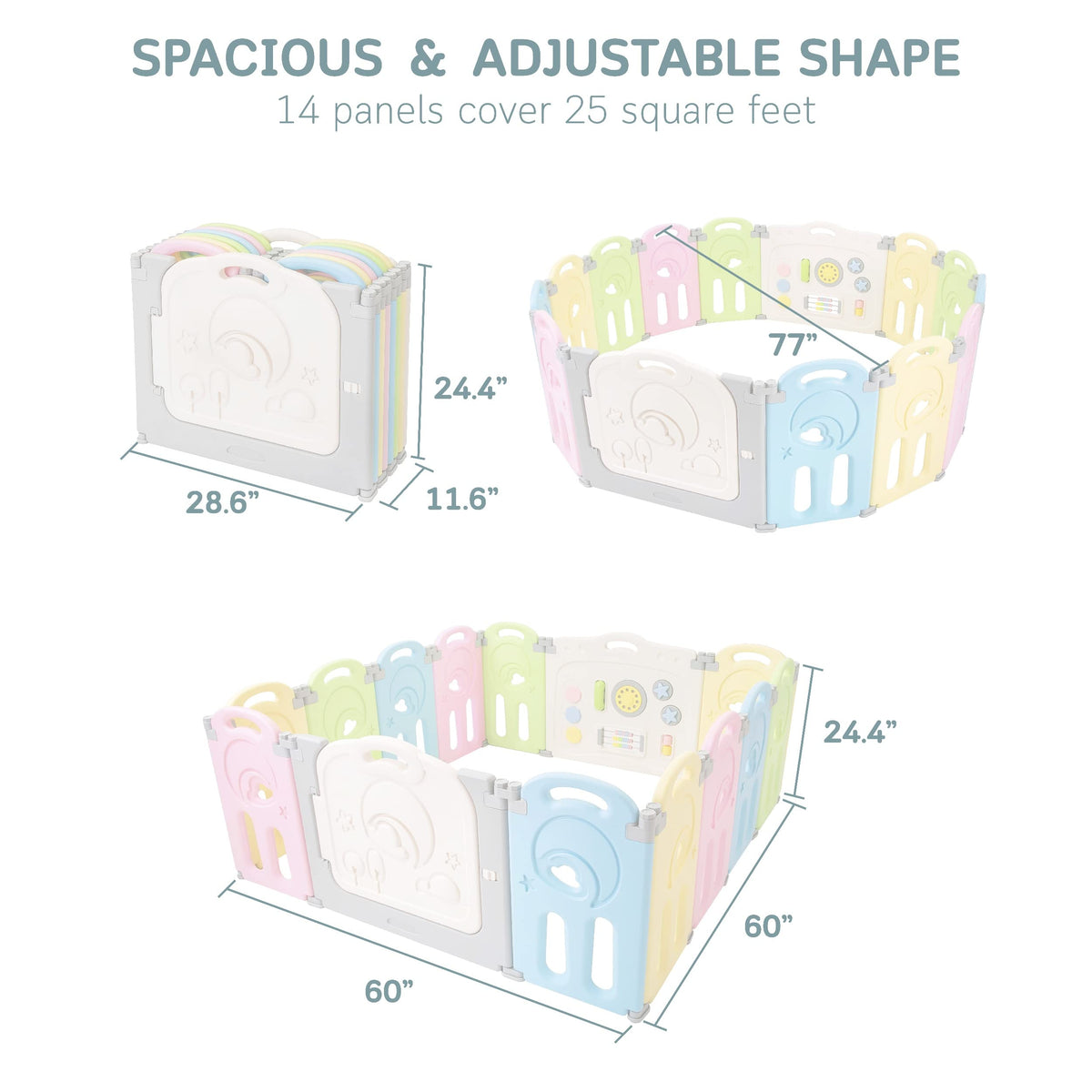 Large 14-Panel Baby Playpen W72246