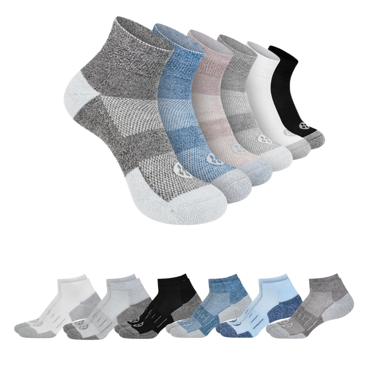 Diabetic Socks for Men, 12 Pairs Ankle & Low Cut Size 9-15 M32609