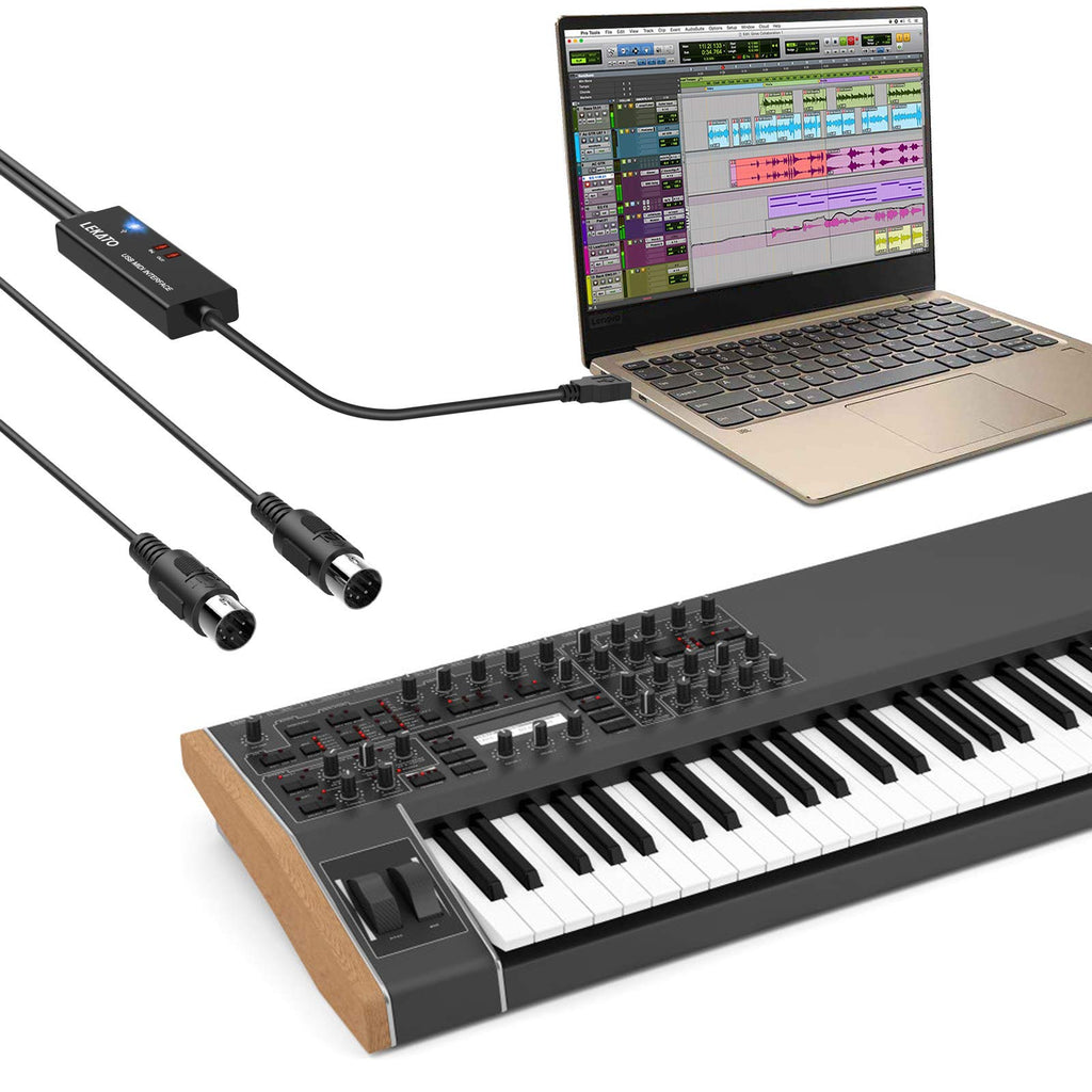 USB MIDI Cable 6.5Ft with Input & Output P33610