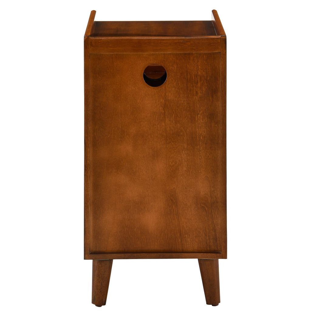 Solid Wood Narrow Nightstand with 2 Drawers I6364