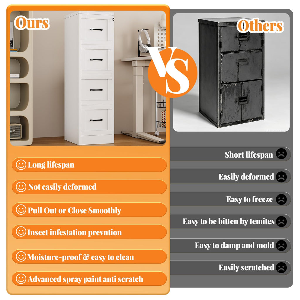 4 Drawer Metal File Cabinet with Lock S512