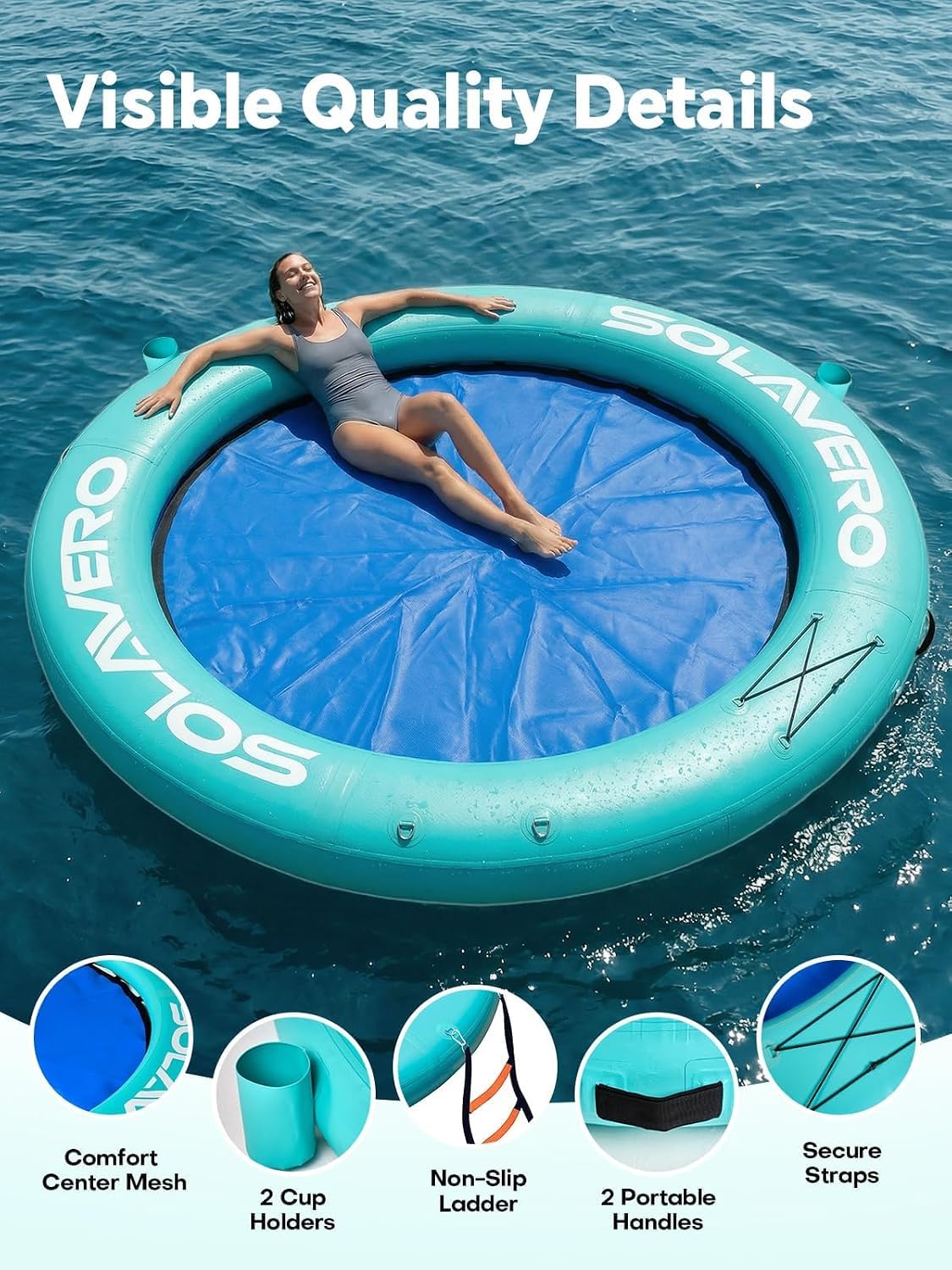 Inflatable Floating Dock and Water Hammock O37020