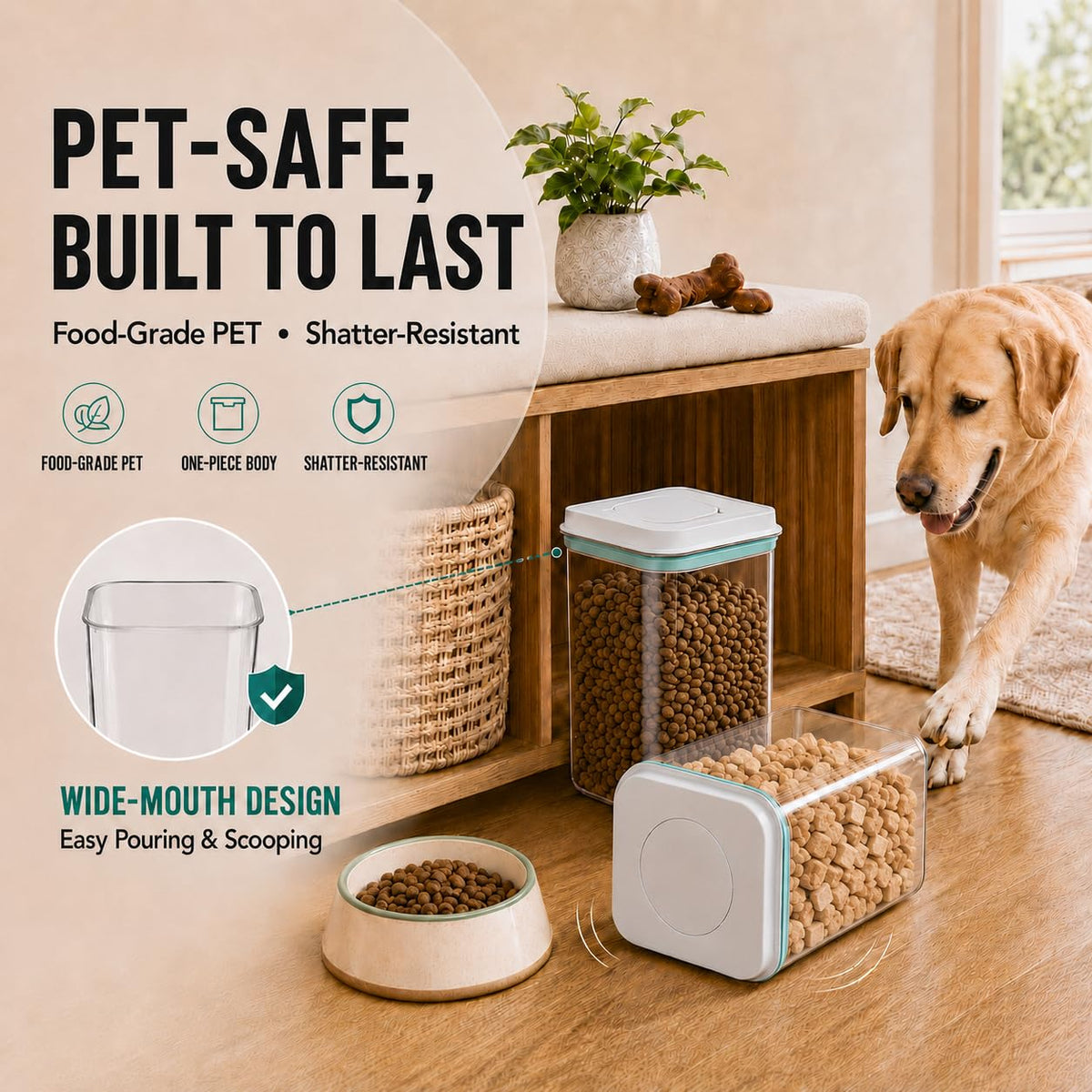Airtight Dog Food Storage Container with Scoop Z93143