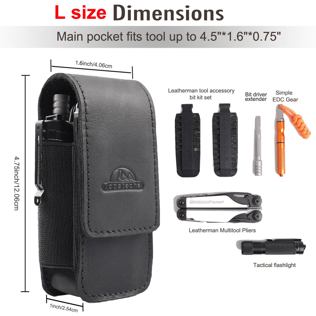 Leather Multitool Sheath with Belt Clip and Magnetic Closure W177626