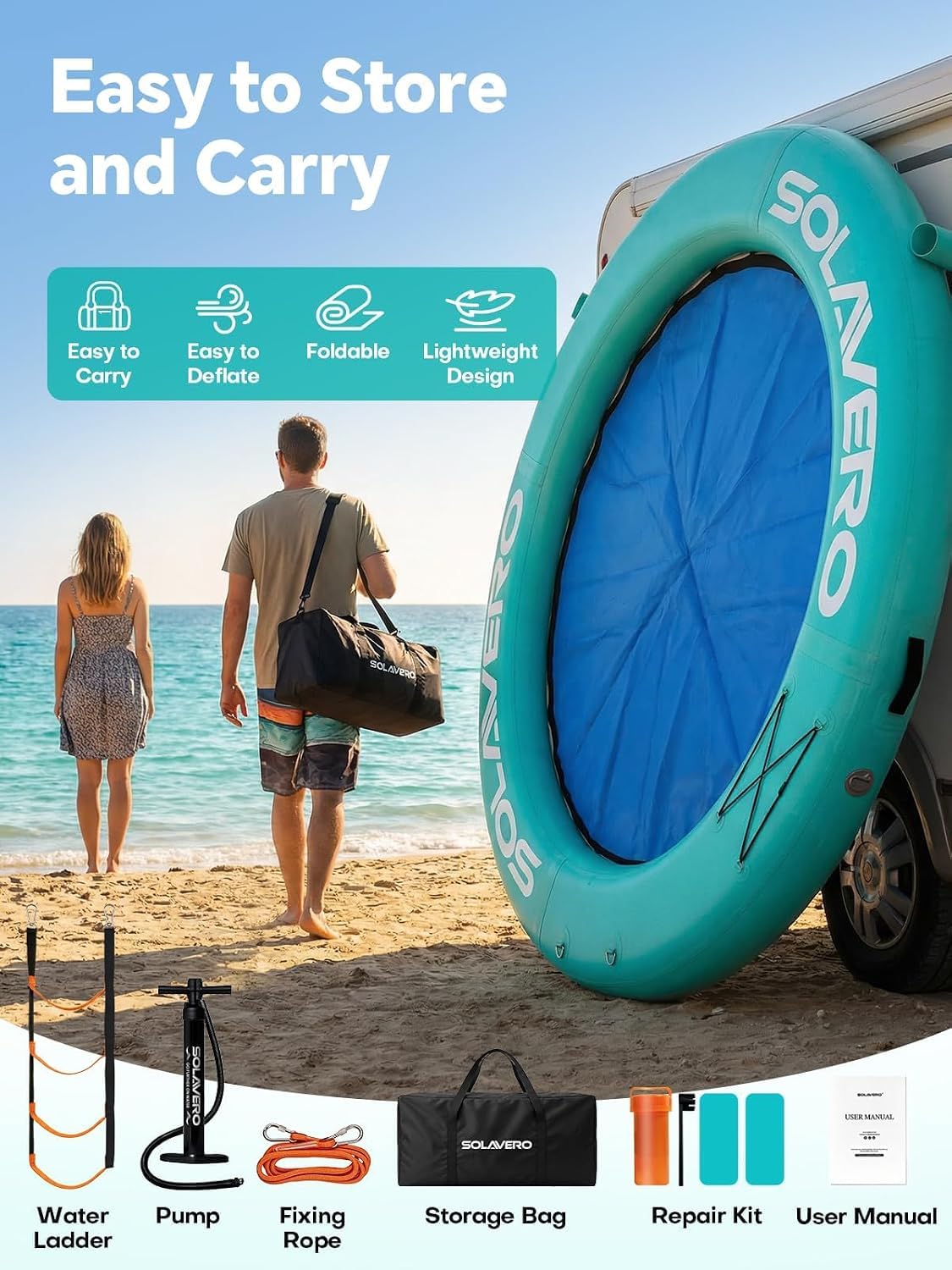 Inflatable Floating Dock and Water Hammock O37020