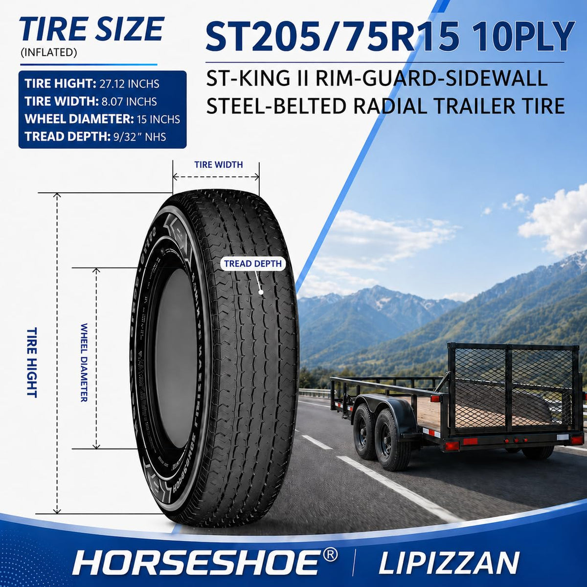 ST205/75R15 10-Ply Trailer Tires E35999