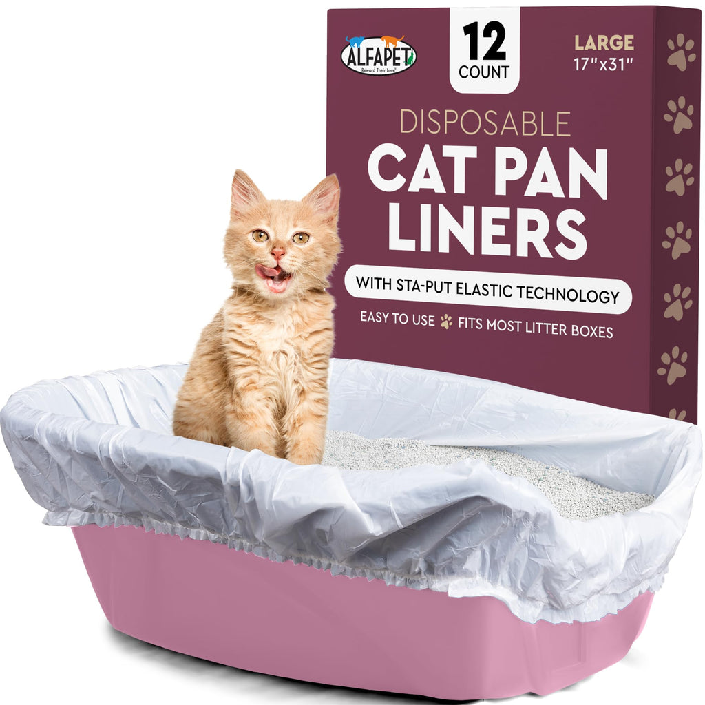Cat Litter Box Liners Large 12 Count Tear-Resistant Waterproof H516851