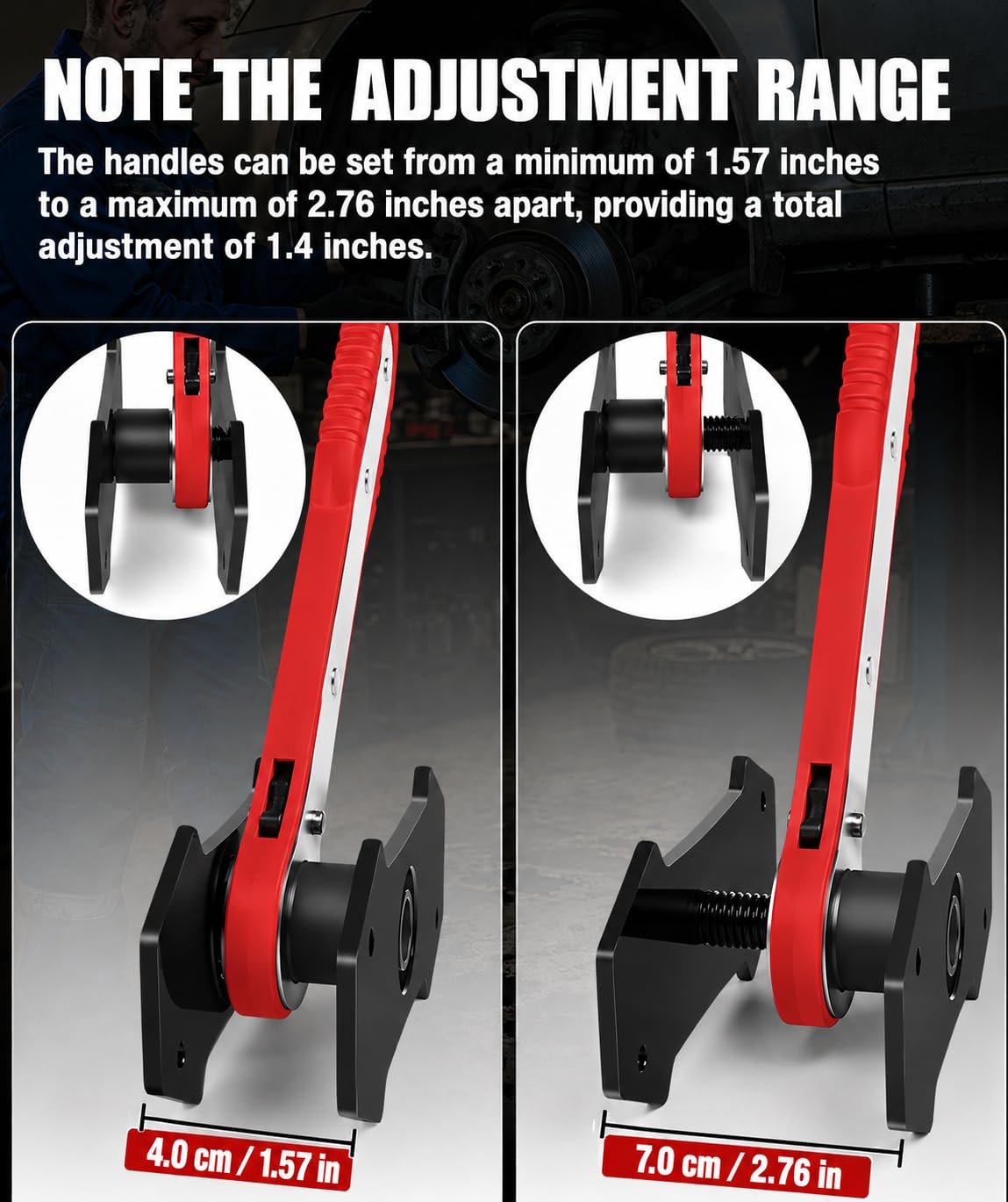 Brake Caliper Compression Tool with 2 Steel Plates and 2 Hooks I81073