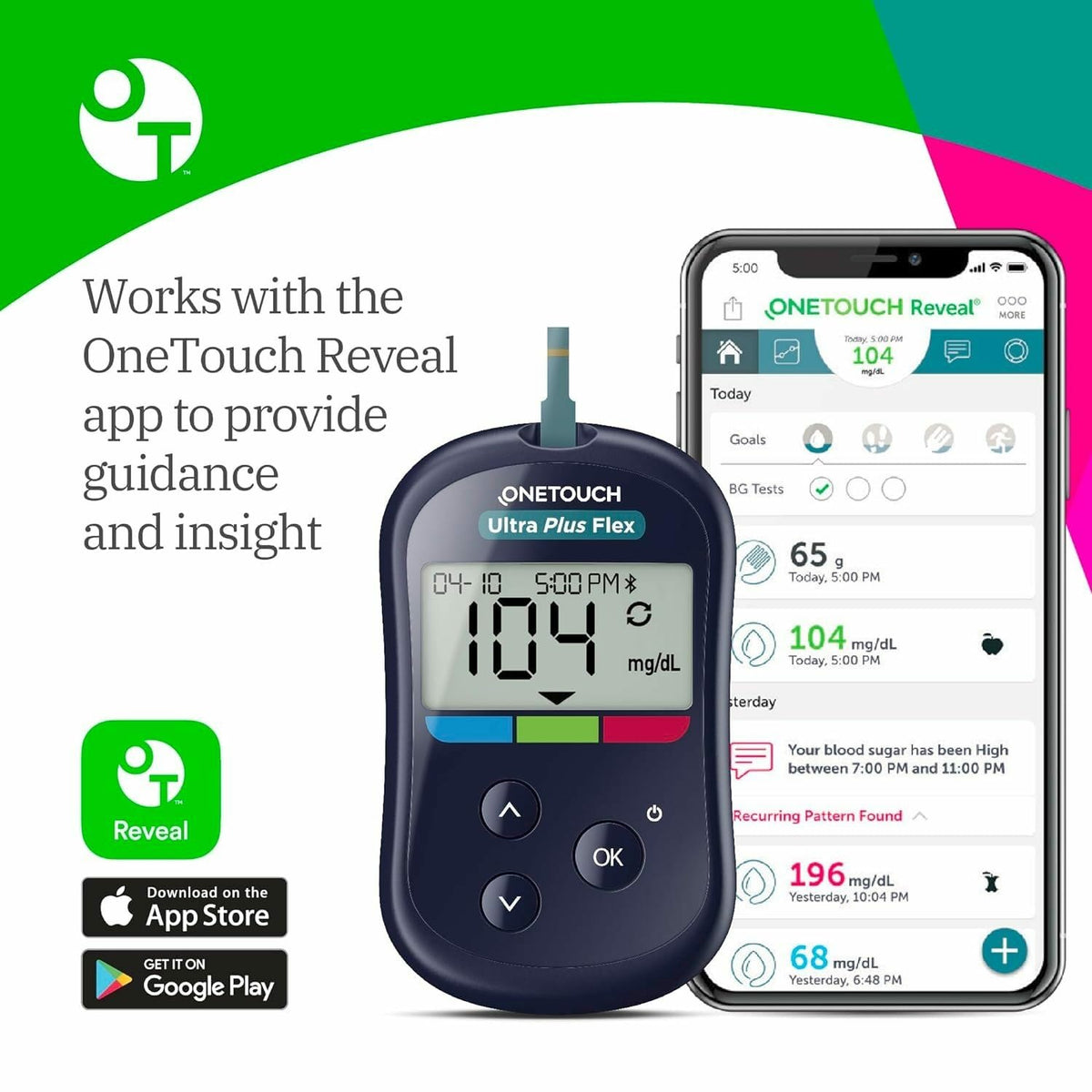 Blood Glucose Test Kit with Meter, Strips, Lancets, Pouch Z66690