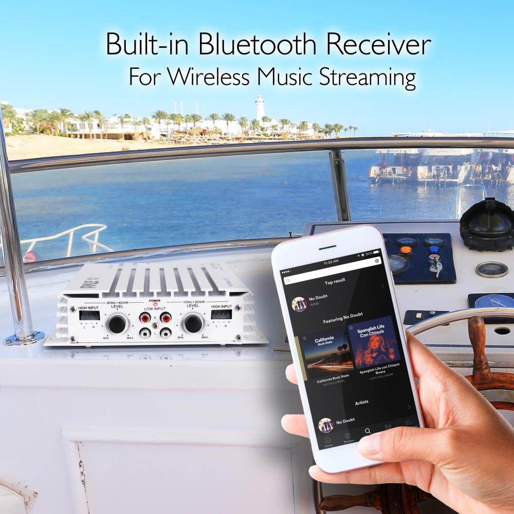 Waterproof 4 Channel 400W Bluetooth Marine Amplifier J3284