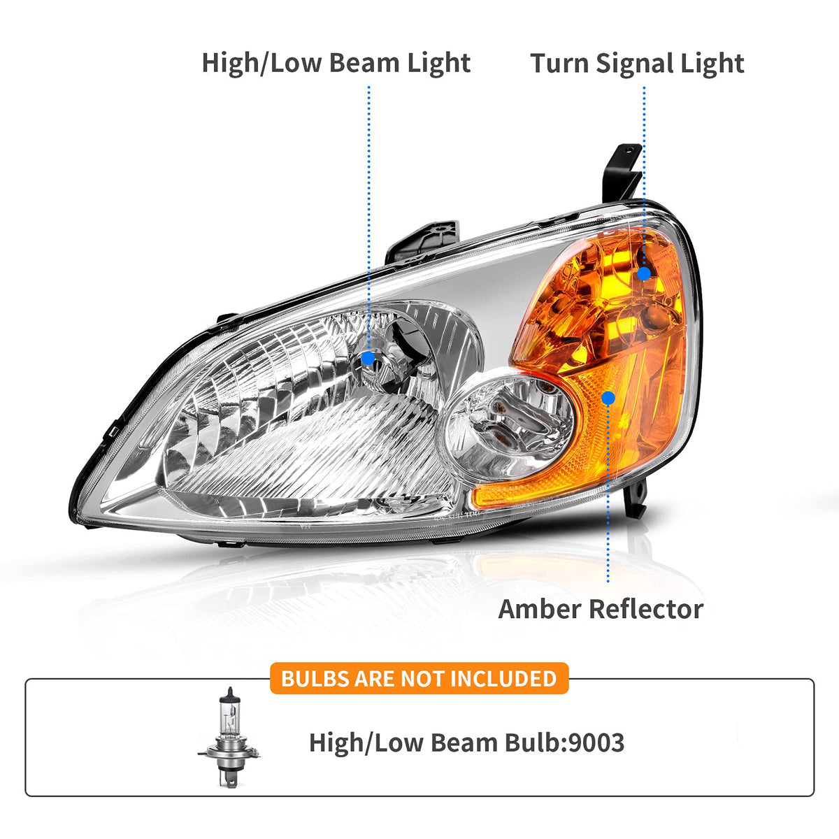 Headlight Assembly Chrome V888