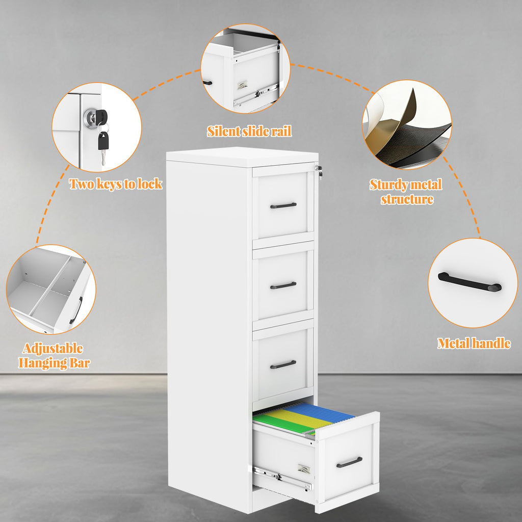 4 Drawer Metal File Cabinet with Lock S512