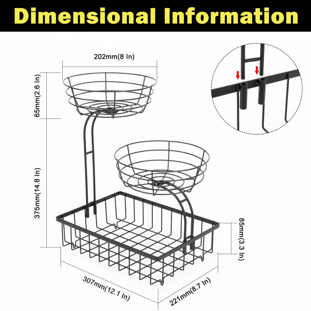 3 Tier Metal Fruit Vegetable Basket C7972