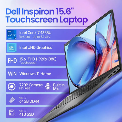 15.6" Touchscreen Laptop, 8GB DDR5 RAM, 512GB SSD, Intel i7-1355U D5567