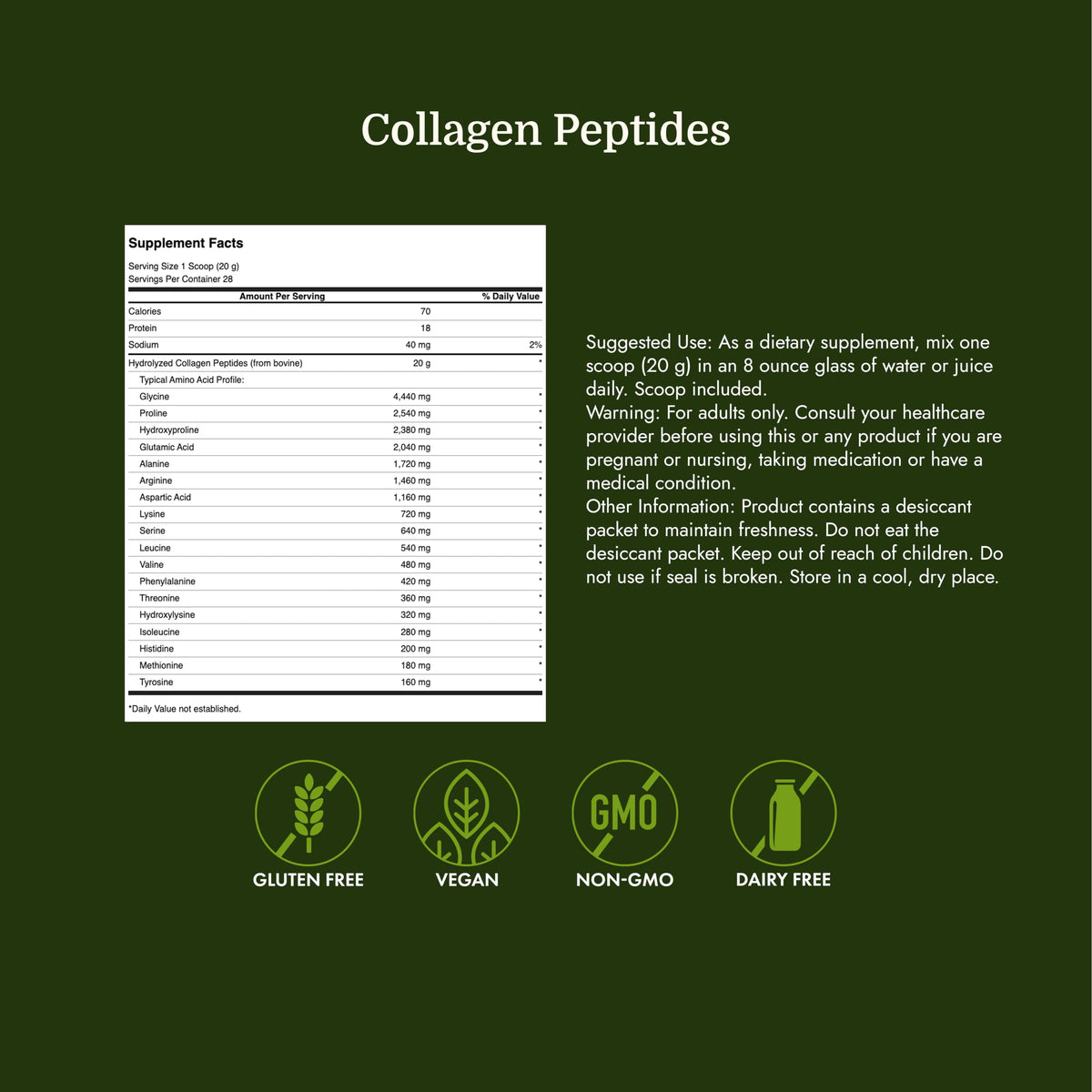 Collagen Peptides Unflavored 19.75 oz Powder M447