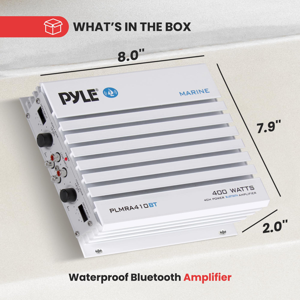 Waterproof 4 Channel 400W Bluetooth Marine Amplifier J3284