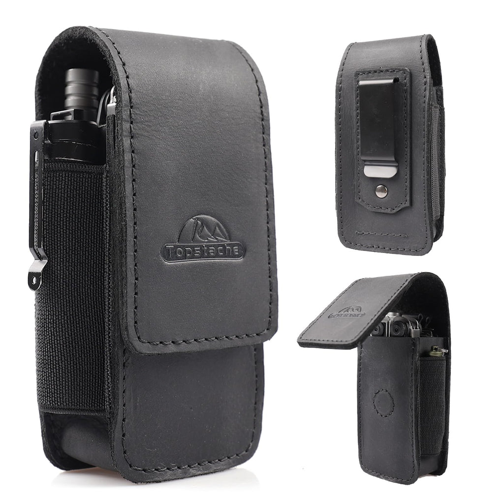 Leather Multitool Sheath with Belt Clip and Magnetic Closure W177626