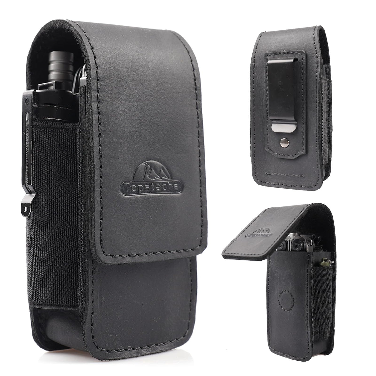 Leather Multitool Sheath with Belt Clip and Magnetic Closure W177626