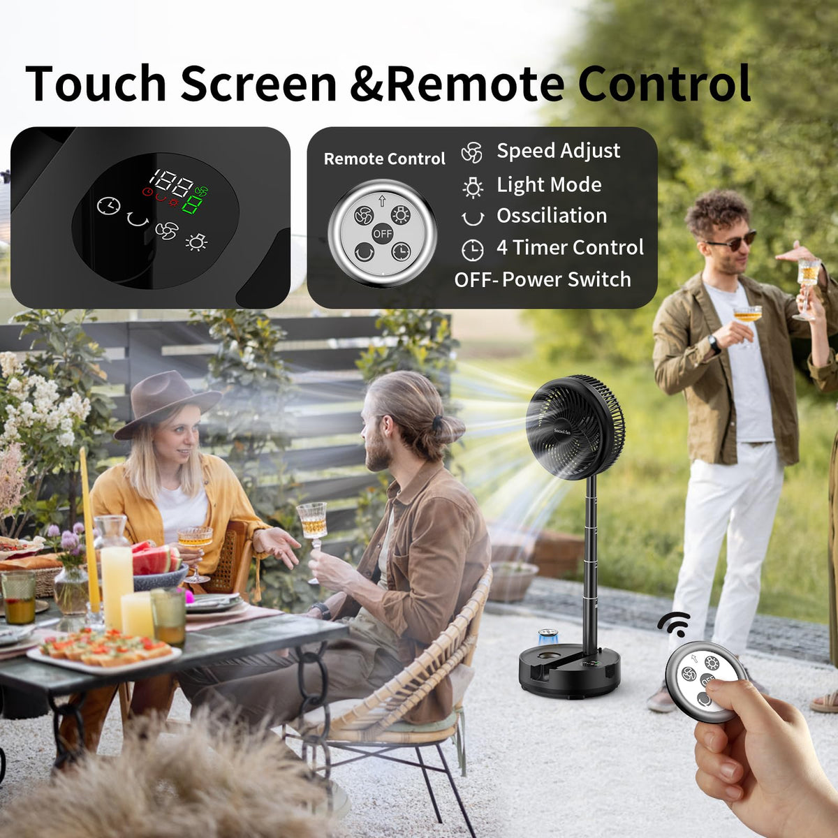 40000mAh Rechargeable Portable Fan with 8 Speed C422991