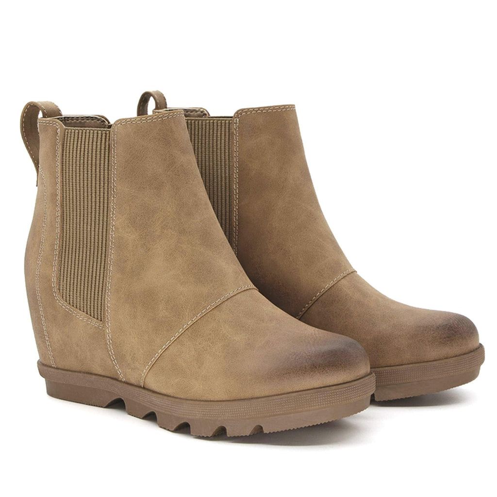 Women's Hidden Heel Chelsea Ankle Wedge Boots Q5733
