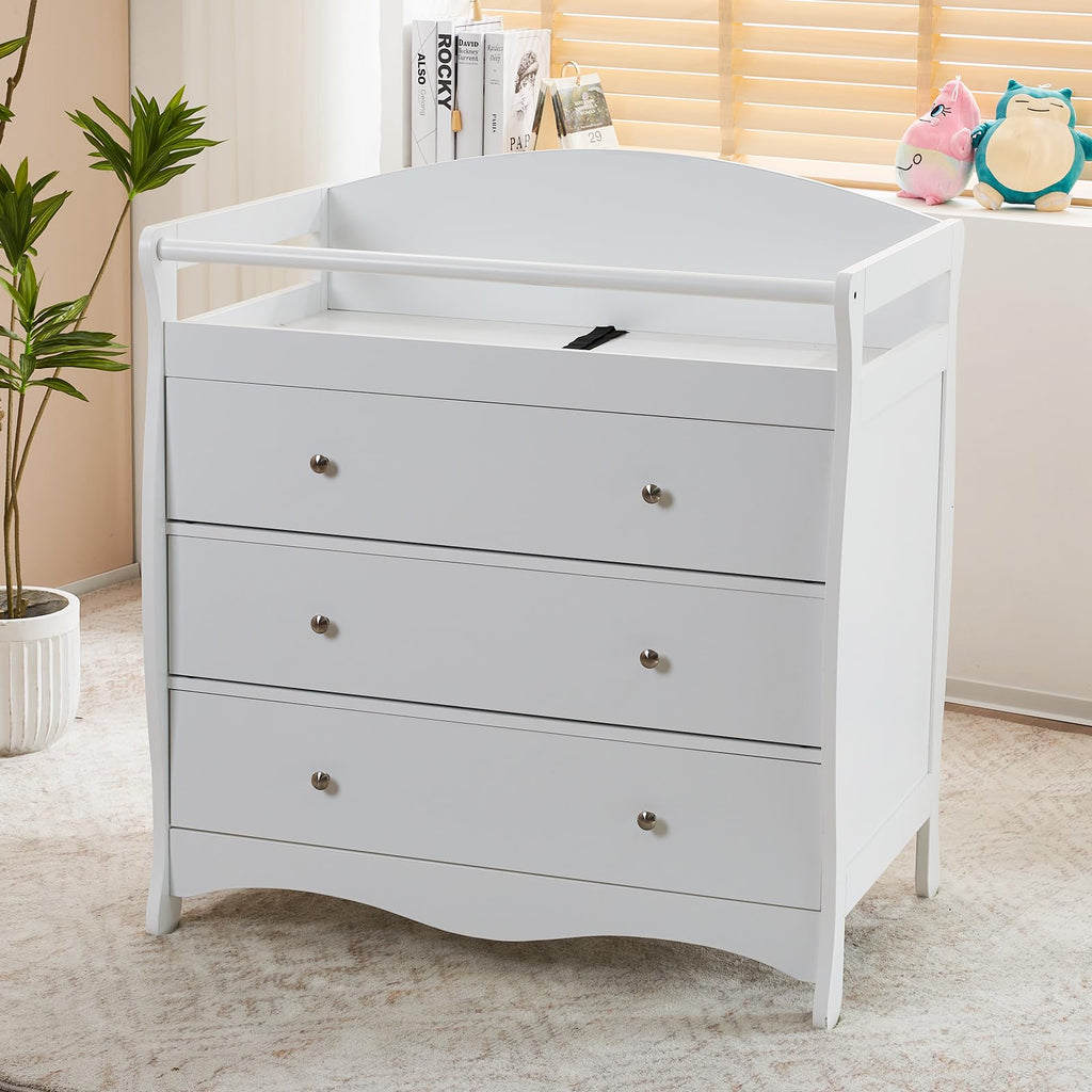 White Changing Table Dresser J17474