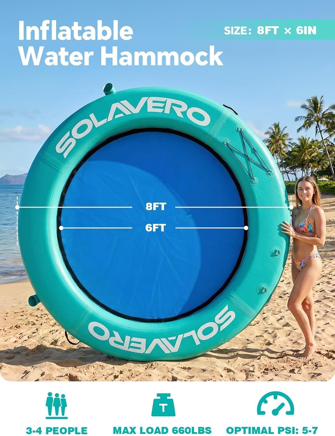 Inflatable Floating Dock and Water Hammock O37020
