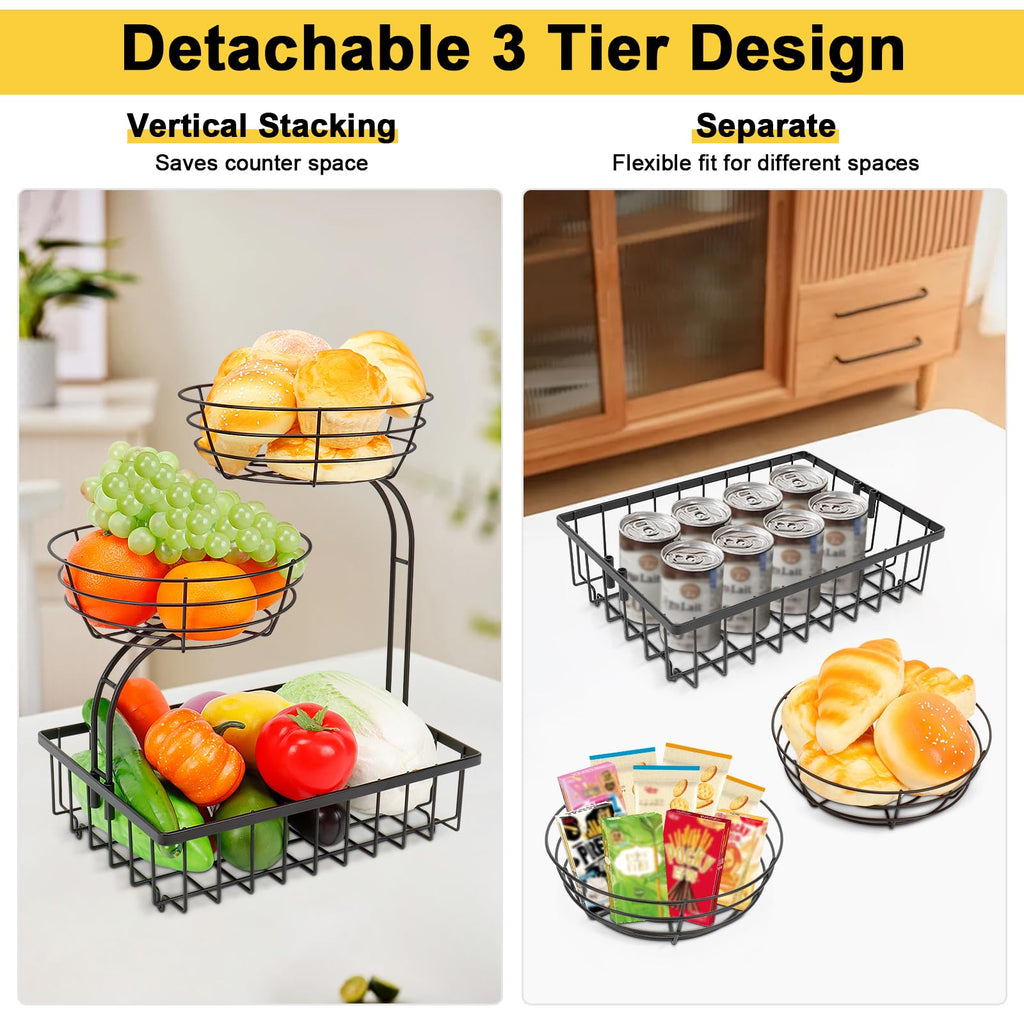 3 Tier Metal Fruit Vegetable Basket C7972