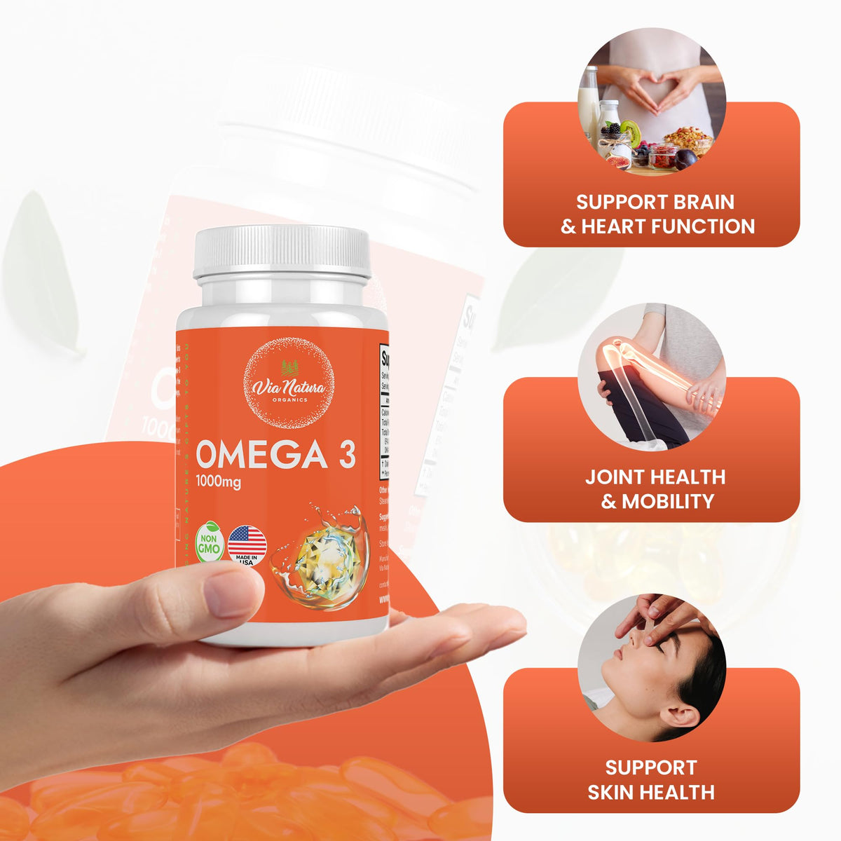 Omega 3 Fish Oil 1000mg EPA & DHA 60 Softgels A5639