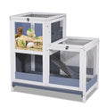 2-Story Wooden Small Animal Cage with Removable Tray and Ramp A382104