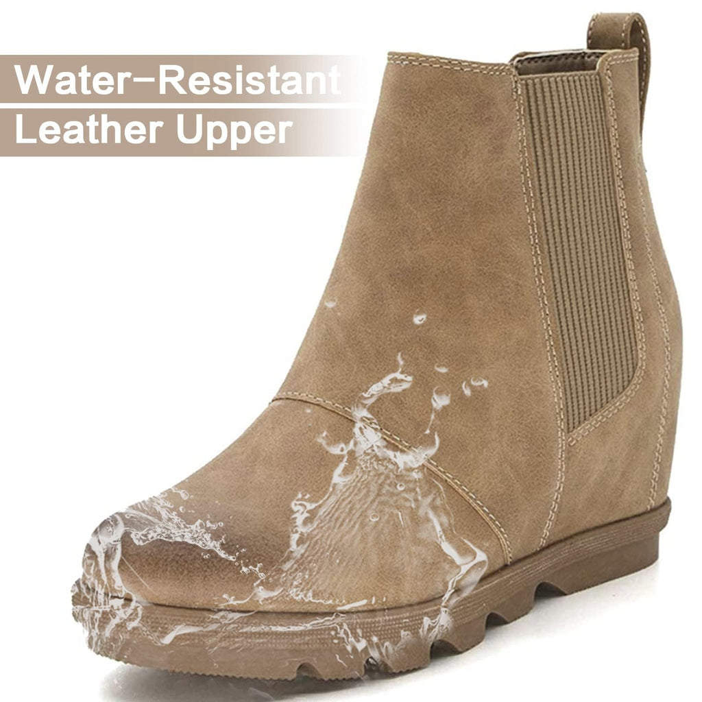 Women's Hidden Heel Chelsea Ankle Wedge Boots Q5733