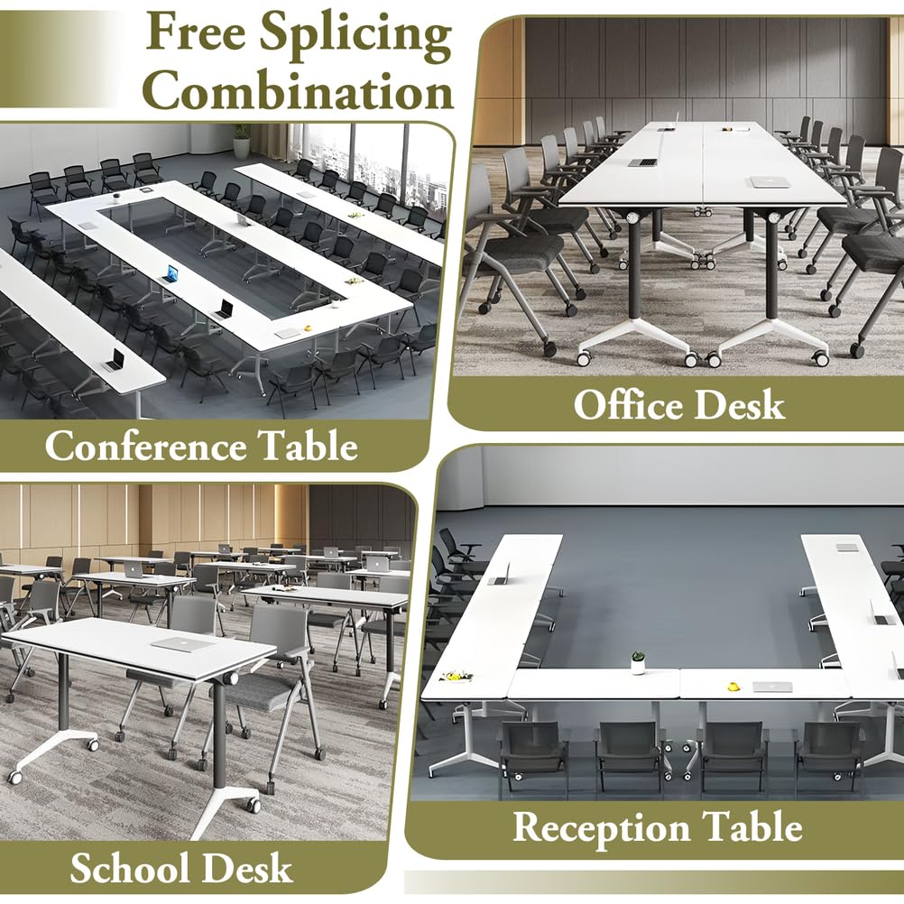 Foldable Mobile Seminar Table with Locking Casters, 8 Pack E995