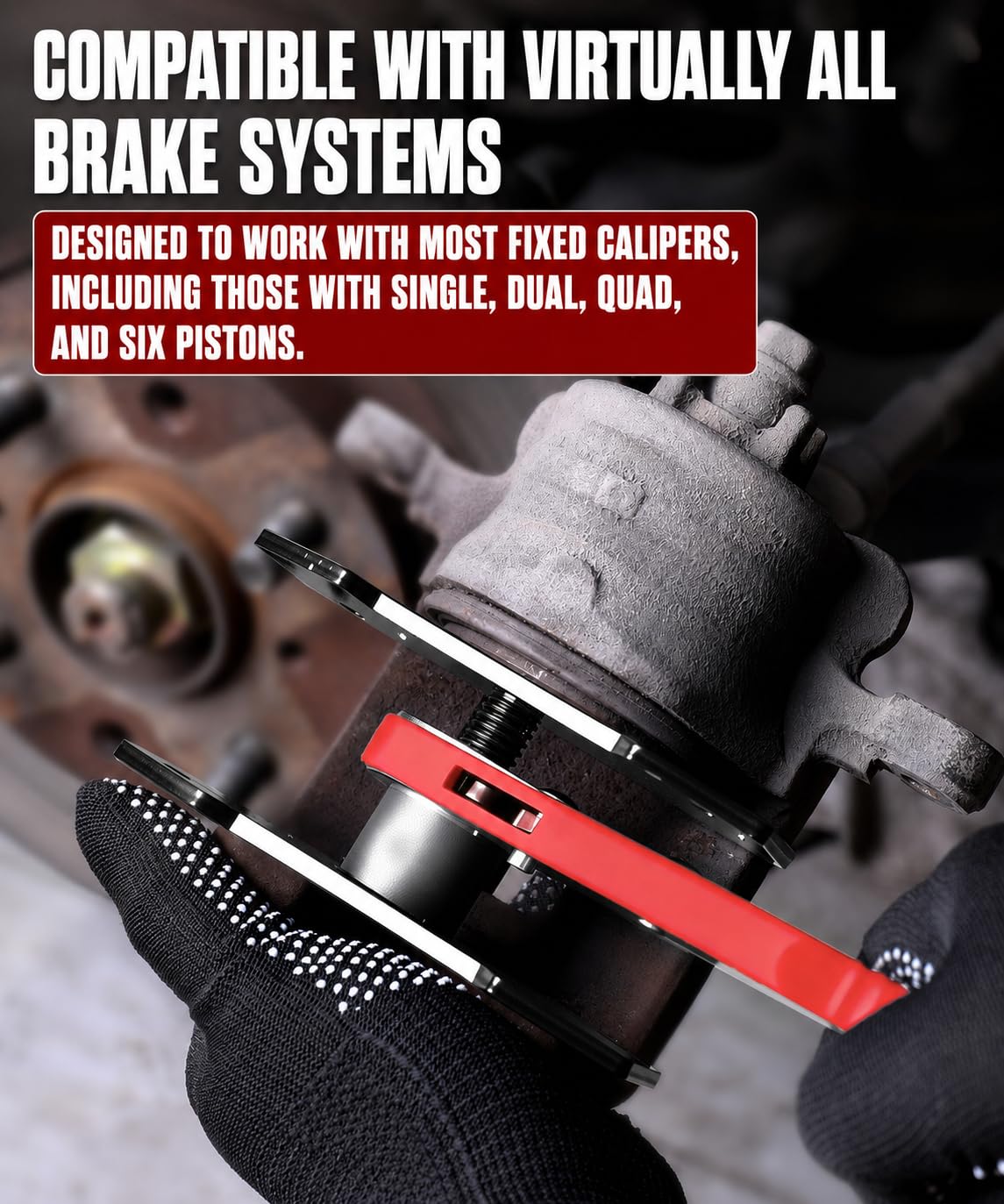 Brake Caliper Compression Tool with 2 Steel Plates and 2 Hooks I81073